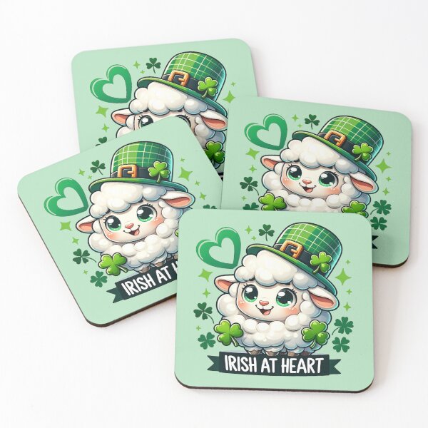 Item preview, Irish at Heart Cute Sheep, St. Patrick's Day designed and sold by Hibiskusmond.
