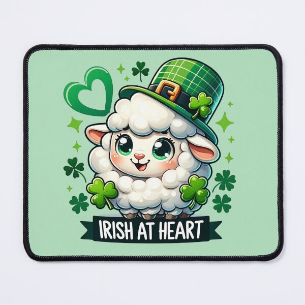 Item preview, Irish at Heart Cute Sheep, St. Patrick's Day designed and sold by Hibiskusmond.