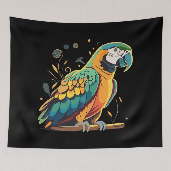 Item preview, Colorful parrot from tropical forests designed and sold by desinganddecor.