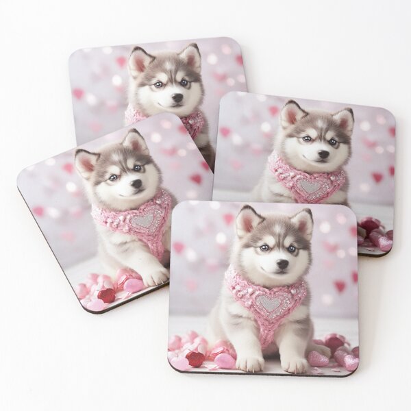 Item preview, Siberian Husky Bliss Heartbeat Playful Puppy Digital Art Print. designed and sold by athurbubble.