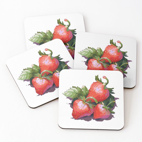 Item preview, Pixel art fresh Strawberries -Retro art designed and sold by octoboobs.