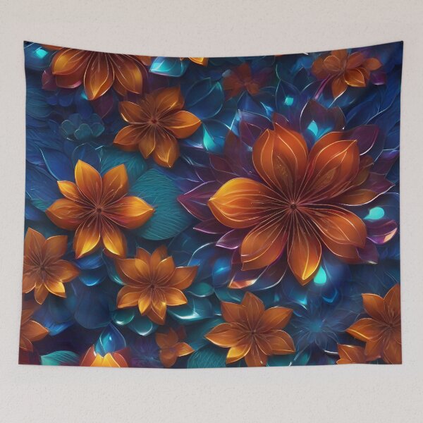Artikelvorschau, Glowing Fantasy Flower Pattern entworfen und verkauft von TheArtOfPat.