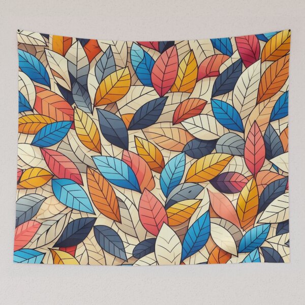 Item preview, Colorful Leaves Feathers Cartoon Illustration Drawing 1 designed and sold by CoffeeIsATrip.