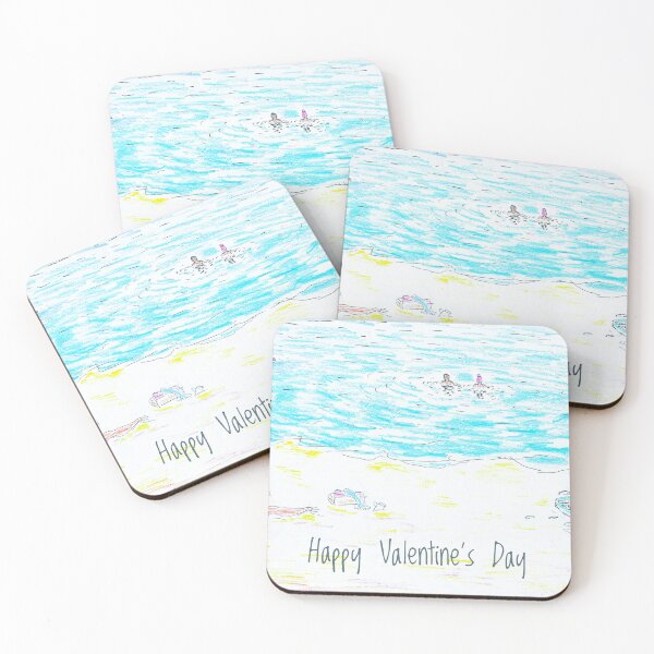 Item preview, Valentine's Day Wild Swimmer Couple  designed and sold by Breezy Cove Art.