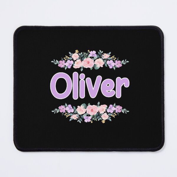 Item preview, Purple Flower Oliver Name Label (Black) designed and sold by NormadWorld.