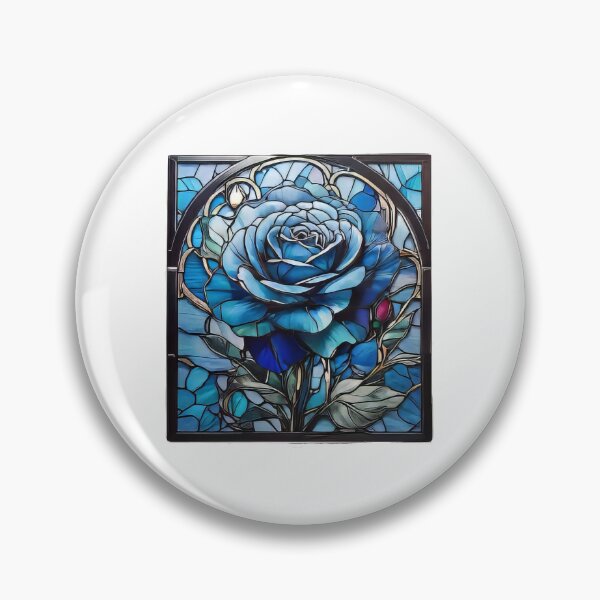 Item preview, Stunning Blue Rose Stained Glass Art (755) designed and sold by WASjourney.