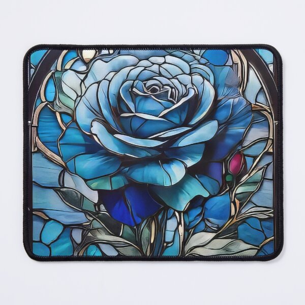 Item preview, Stunning Blue Rose Stained Glass Art (755) designed and sold by WASjourney.
