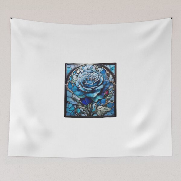 Item preview, Stunning Blue Rose Stained Glass Art (755) designed and sold by WASjourney.