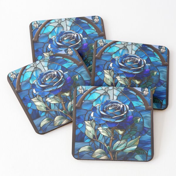 Item preview, Blue Rose Stained Glass (756) designed and sold by WASjourney.