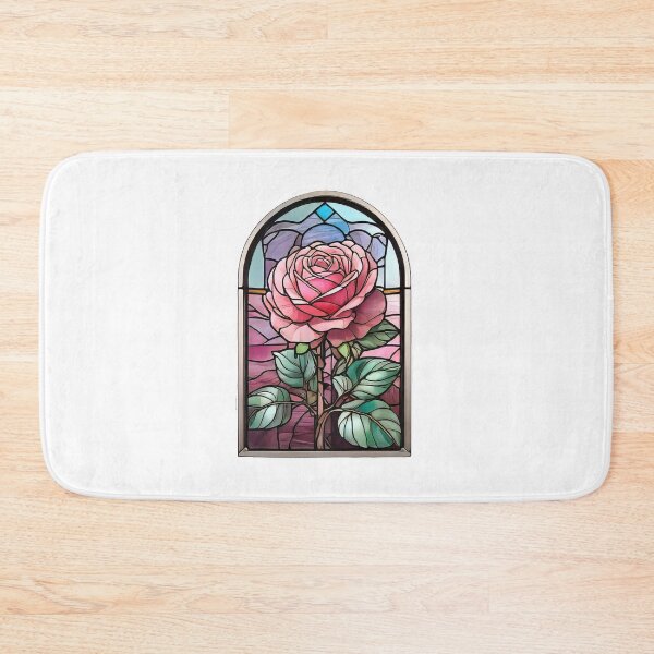 Item preview, Stained Glass Pink Rose (757) designed and sold by WASjourney.