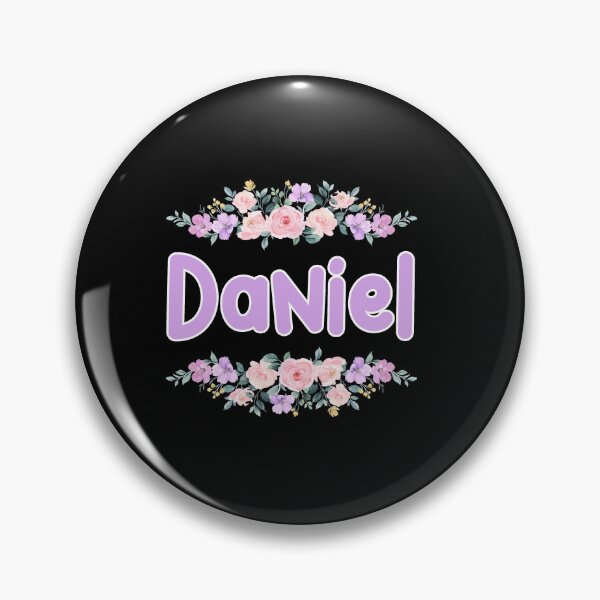 Item preview, Purple Flower Daniel Name Label (Black) designed and sold by NormadWorld.