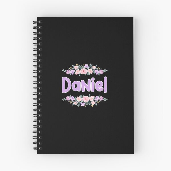 Item preview, Purple Flower Daniel Name Label (Black) designed and sold by NormadWorld.