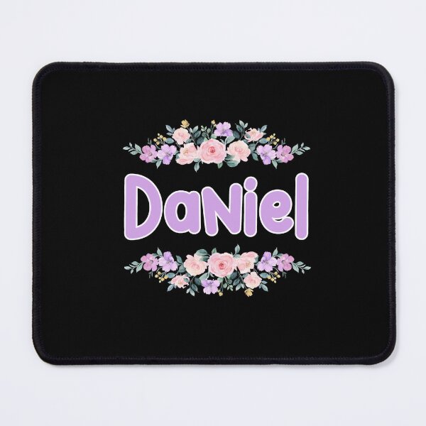 Item preview, Purple Flower Daniel Name Label (Black) designed and sold by NormadWorld.