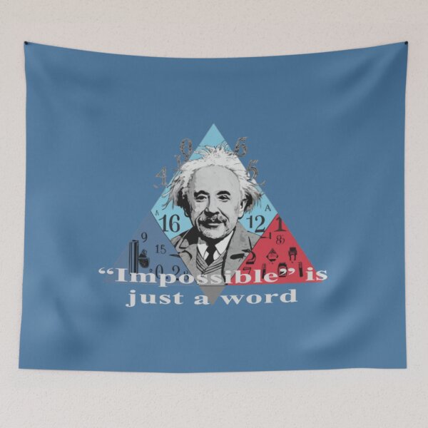 Item preview, Image of Einstein with the text "Impossible is just a word" designed and sold by Tomasz  Siennicki.