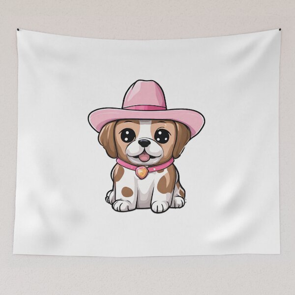 Item preview, Cute Dog wearing Pink Hat, Pink Puppy, Puppy with Hat designed and sold by PurpleWay.