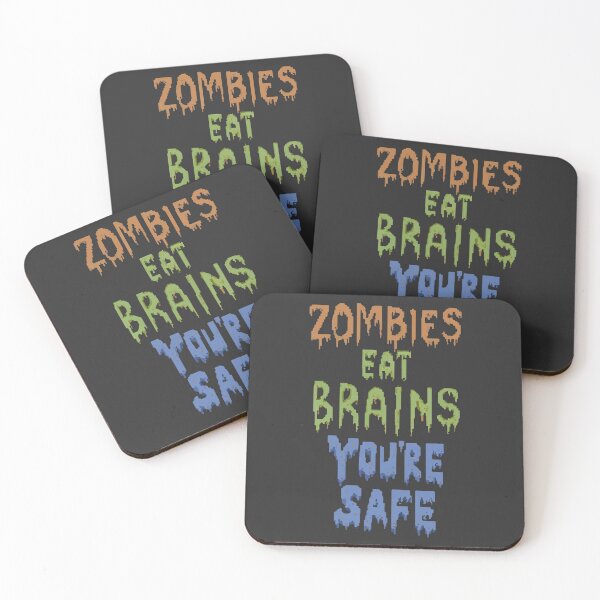 Item preview, Funny Retro Zombies Eat Brains Youre Safe Vintage 8bit 16bit Retro Gaming Minimalist designed and sold by PrintShangri-La.