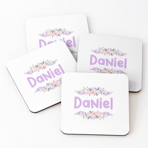 Item preview, Purple Flower Daniel Name Label designed and sold by NormadWorld.