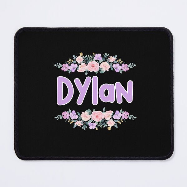 Item preview, Purple Flower Dylan Name Label (Black) designed and sold by NormadWorld.