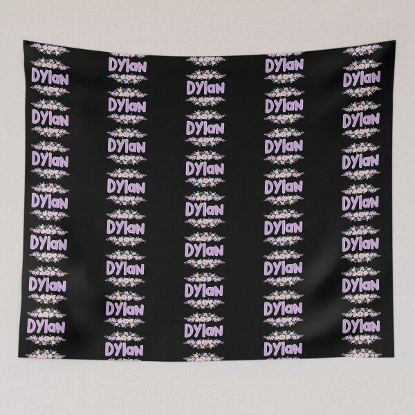 Item preview, Purple Flower Dylan Name Label (Black) designed and sold by NormadWorld.