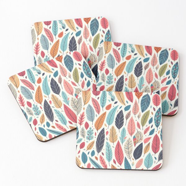 Item preview, Colorful Leaves Feathers Cartoon Illustration Drawing 2 designed and sold by CoffeeIsATrip.
