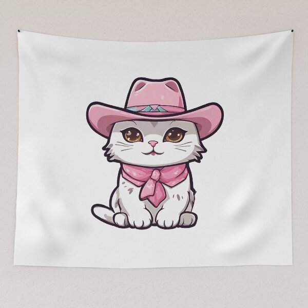 Item preview, Cute Cat Wearing Pink Hat, Pink Kitten, Pink Cat designed and sold by PurpleWay.