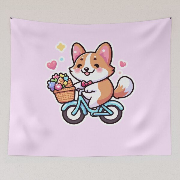 Item preview, Kawaii Cute Corgi Riding A Bicycle 1 | Pets and Animals for Men and Women t-shirt designed and sold by panchiTWO.