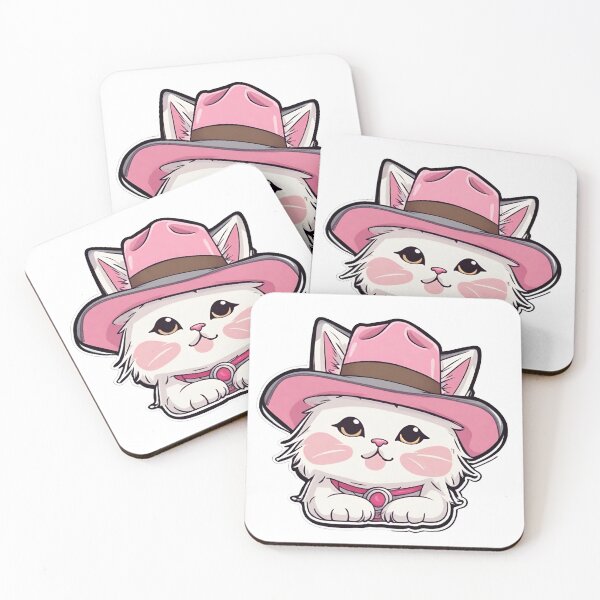Item preview, Pink Cat, Cat with Pink Hat, Pink Kitten, Cute Cat Wearing Hat designed and sold by PurpleWay.