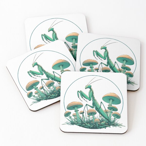 Item preview, Praying Mantis in Mushroom Garden designed and sold by TomFrontierArt.
