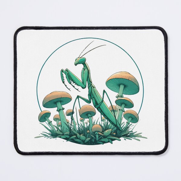 Item preview, Praying Mantis in Mushroom Garden designed and sold by TomFrontierArt.