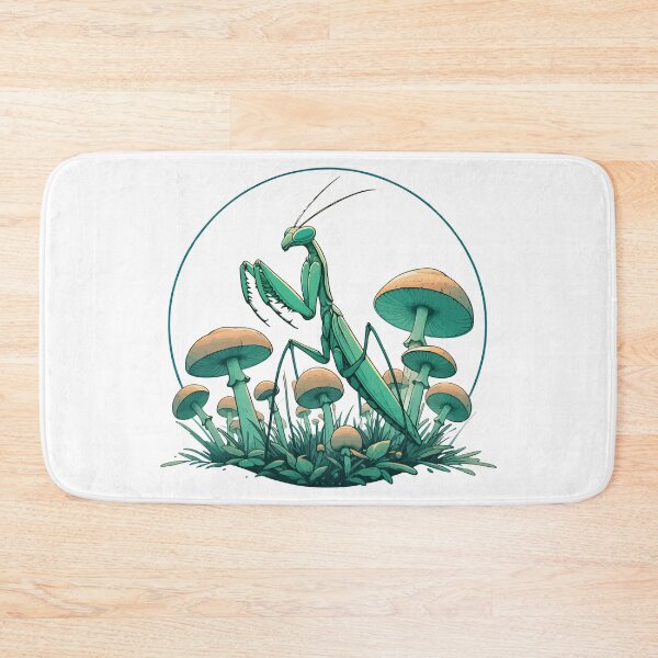 Item preview, Praying Mantis in Mushroom Garden designed and sold by TomFrontierArt.