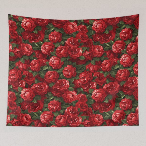Item preview, Velvet Petal Sea: Lush Red Rose Extravaganza designed and sold by Sir Meow Meow.