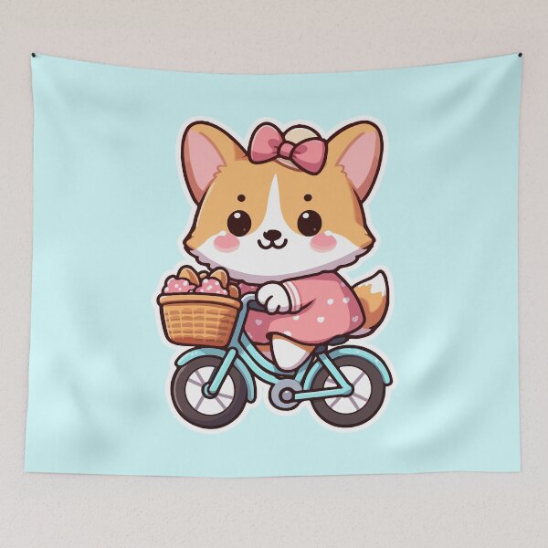 Item preview, Kawaii Cute Corgi Riding A Bicycle 1 | Pets and Animals for Men and Women t-shirt designed and sold by panchiTWO.
