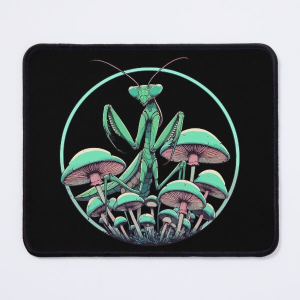 Item preview, Praying Mantis in Mushroom Garden designed and sold by TomFrontierArt.