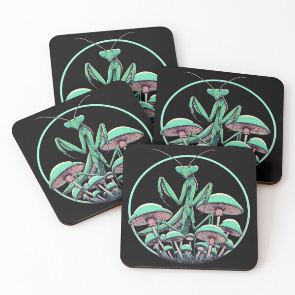 Item preview, Praying Mantis in Mushroom Garden designed and sold by TomFrontierArt.