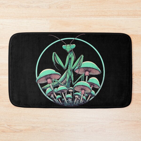 Item preview, Praying Mantis in Mushroom Garden designed and sold by TomFrontierArt.