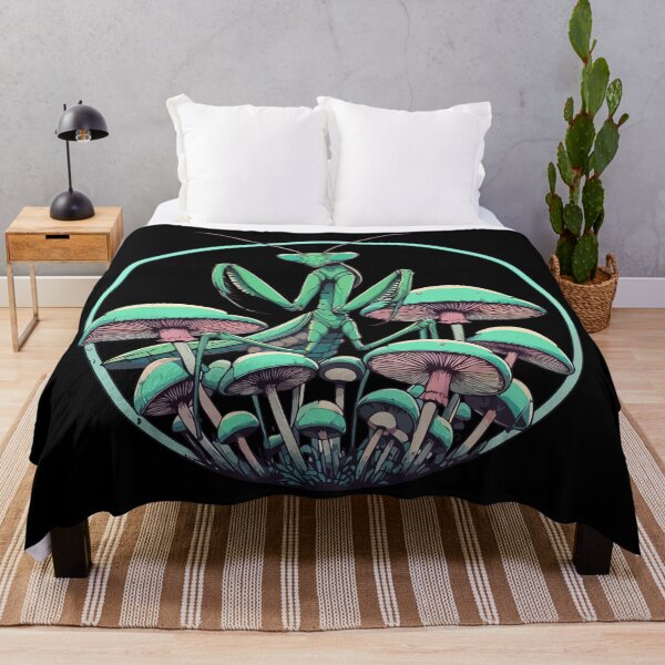 Item preview, Praying Mantis in Mushroom Garden designed and sold by TomFrontierArt.