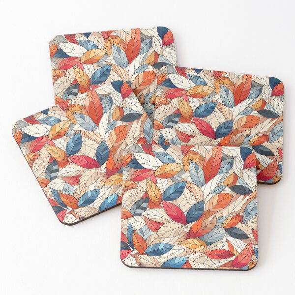 Item preview, Colorful Leaves Feathers Cartoon Illustration Drawing 4 designed and sold by CoffeeIsATrip.
