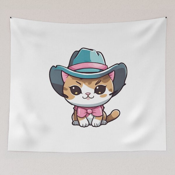 Item preview, Cat Wearing Blue Hat, Kitten, Blue Cat designed and sold by PurpleWay.