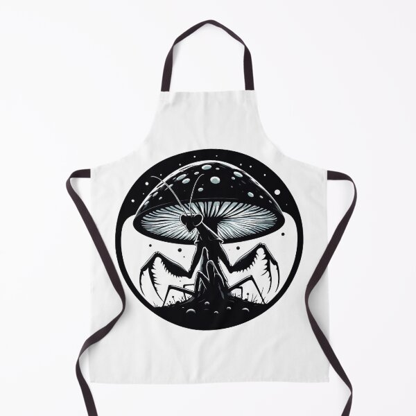 Item preview, Monochromatic Praying Mantis in Mushroom Garden designed and sold by TomFrontierArt.