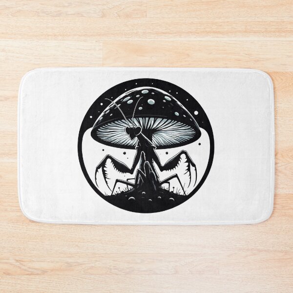 Item preview, Monochromatic Praying Mantis in Mushroom Garden designed and sold by TomFrontierArt.