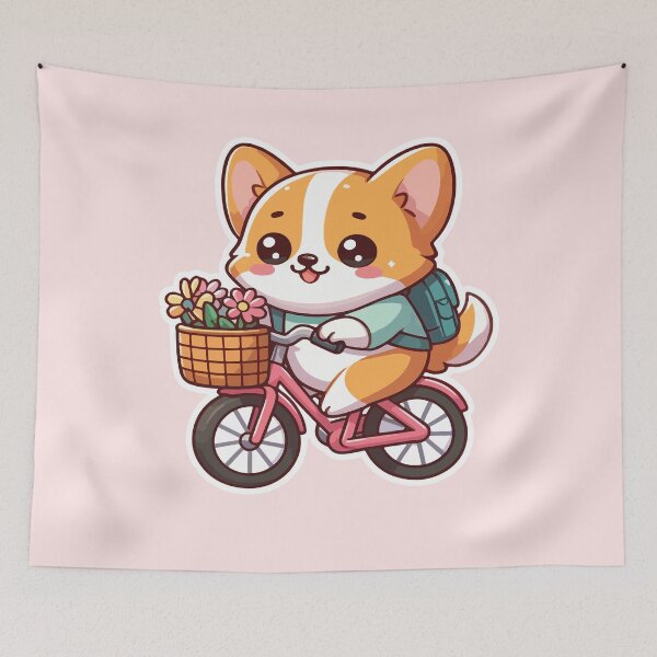 Item preview, Kawaii Cute Corgi Riding A Bicycle 4 | Pets and Animals for Men and Women t-shirt designed and sold by panchiTWO.