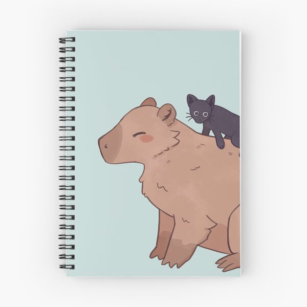 Item preview, capybara and black cat designed and sold by papercreatyre.