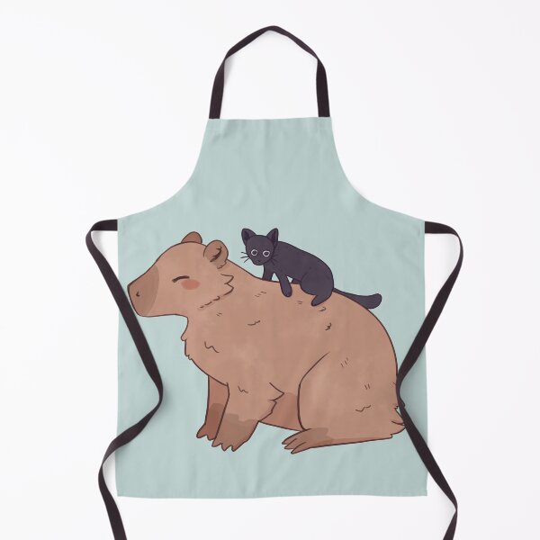 Item preview, capybara and black cat designed and sold by papercreatyre.
