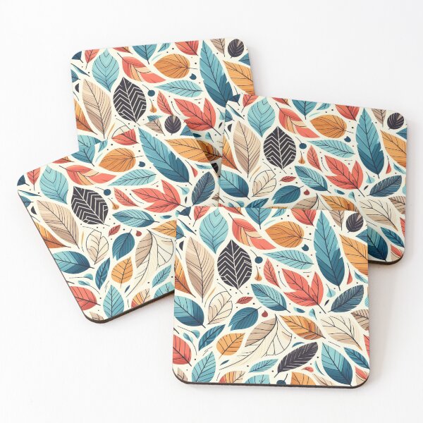 Item preview, Colorful Leaves Feathers Cartoon Illustration Drawing 6 designed and sold by CoffeeIsATrip.