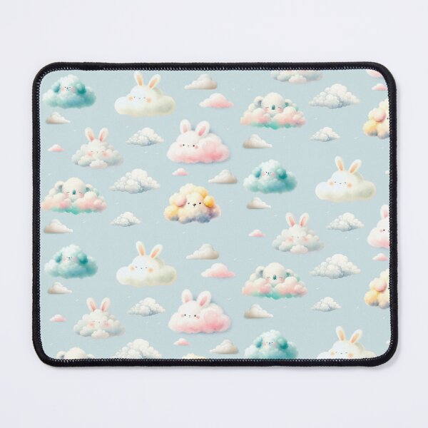 Item preview, Pattern of animal clouds with bunny, Poodle, and Koala clouds designed and sold by FurryBliss.