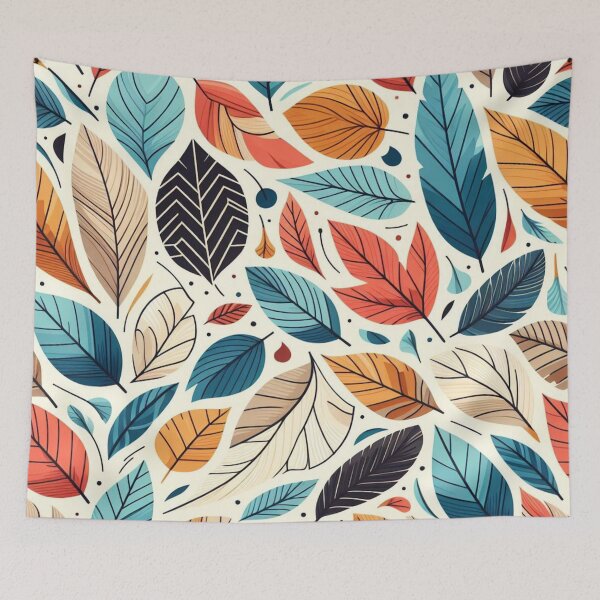 Item preview, Colorful Leaves Feathers Cartoon Illustration Drawing 6 designed and sold by CoffeeIsATrip.
