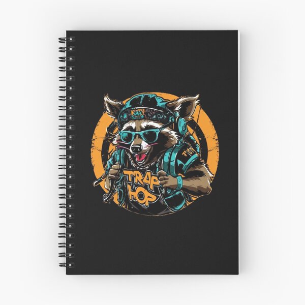 Item preview, Raccoon with tongue out wearing sunglasses and headphones with a t-shirt that says trap hop and a favela around with references to graffiti, rap and hip hopgraffiti, rap and hip hoppreferencesv0.2  ​ designed and sold by Desenatorul1976.
