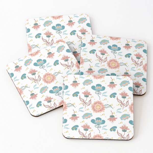 Item preview, Peach Teal Mauve and Blue Restful Floral Seamless Pattern designed and sold by Sharon Schwalbe.