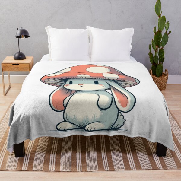Item preview, Kawaii simple Bunny Rabbit in Mushroom Hat designed and sold by TomFrontierArt.