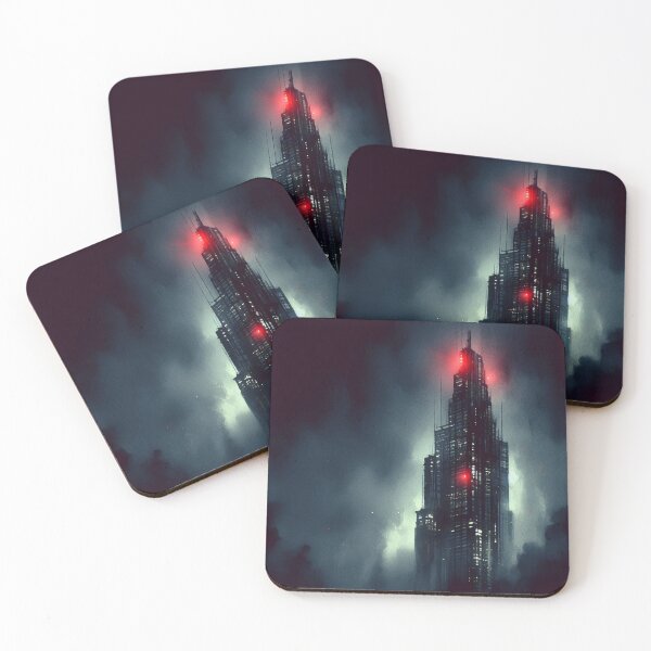 Item preview, Night Skyscraper [neo noir, red and cyan] designed and sold by RESToRAPTOR.